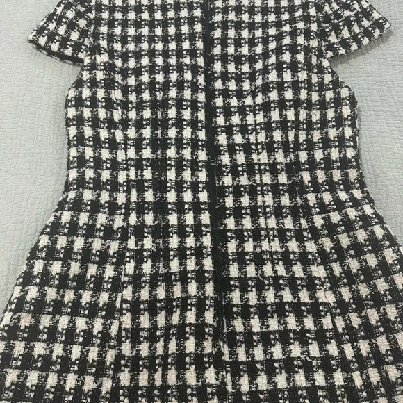 Alice + Olivia Black and White Velia Houndstooth Mini Dress - Picture 8 of 11